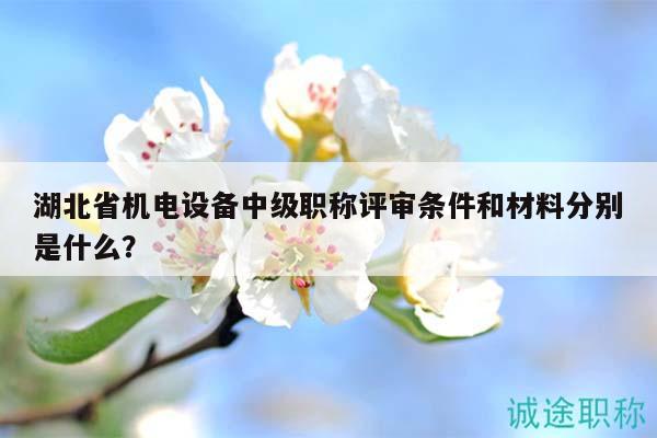 湖北省機電設(shè)備中級職稱評審條件和材料分別是什么？
