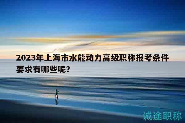 2023年上海市水能動(dòng)力高級(jí)職稱報(bào)考條件要求有哪些呢？