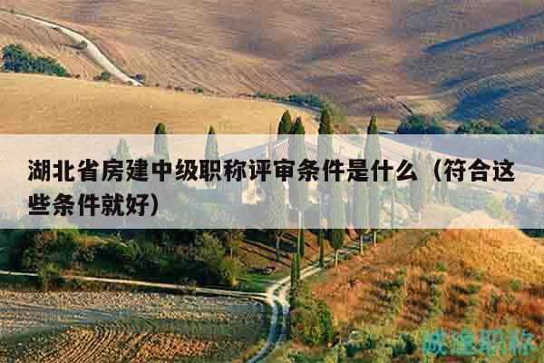 湖北省房建中級(jí)職稱評(píng)審條件是什么（符合這些條件就好）