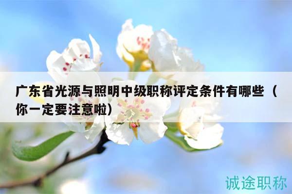 廣東省光源與照明中級(jí)職稱評(píng)定條件有哪些（你一定要注意啦）