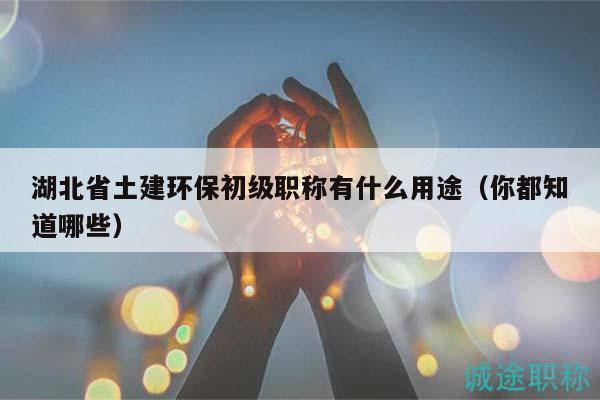湖北省土建環(huán)保初級(jí)職稱有什么用途（你都知道哪些）