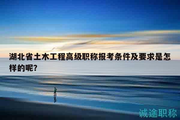 湖北省土木工程高級(jí)職稱報(bào)考條件及要求是怎樣的呢？