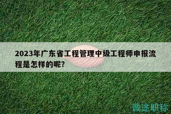 2023年廣東省工程管理中級(jí)工程師申報(bào)流程是怎樣的呢？