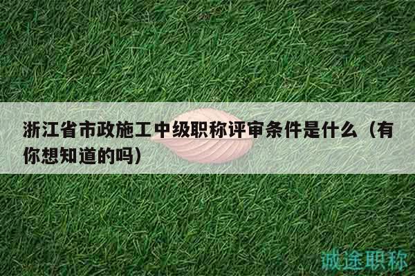 浙江省市政施工中級(jí)職稱評(píng)審條件是什么（有你想知道的嗎）