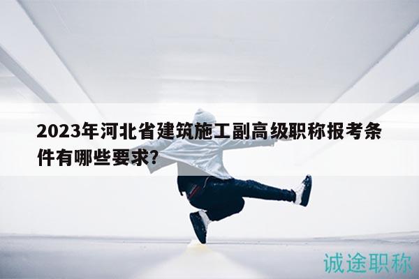 2023年河北省建筑施工副高級職稱報考條件有哪些要求？