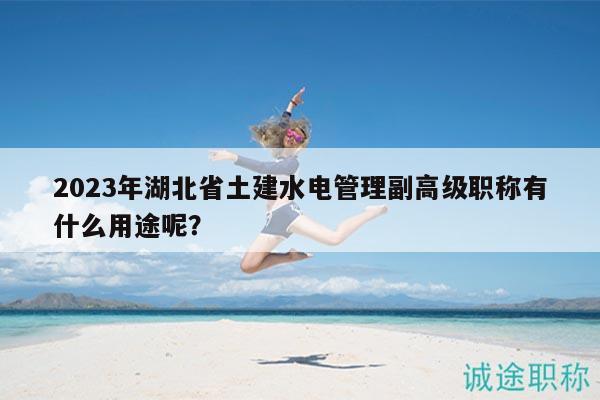 2023年湖北省土建水電管理副高級職稱有什么用途呢？