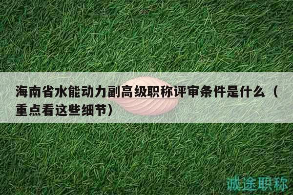 海南省水能動力副高級職稱評審條件是什么（重點(diǎn)看這些細(xì)節(jié)）