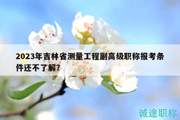2023年吉林省測量工程副高級職稱報考條件還不了解？