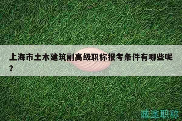 上海市土木建筑副高級職稱報考條件有哪些呢？