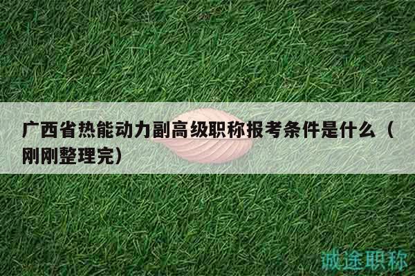 廣西省熱能動(dòng)力副高級(jí)職稱(chēng)報(bào)考條件是什么（剛剛整理完）