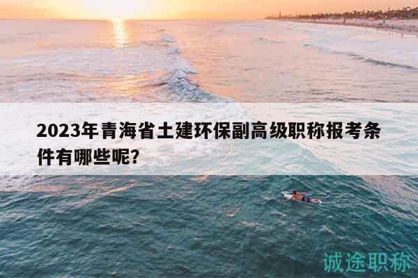 2023年青海省土建環(huán)保副高級職稱報考條件有哪些呢？