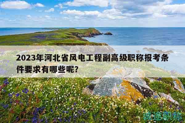 2023年河北省風電工程副高級職稱報考條件要求有哪些呢？