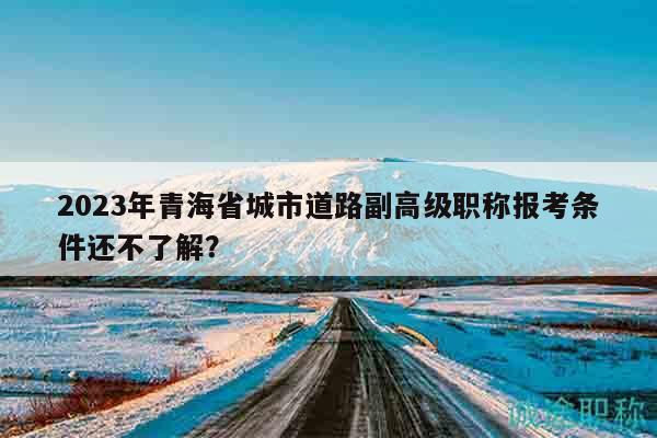 2023年青海省城市道路副高級(jí)職稱(chēng)報(bào)考條件還不了解？