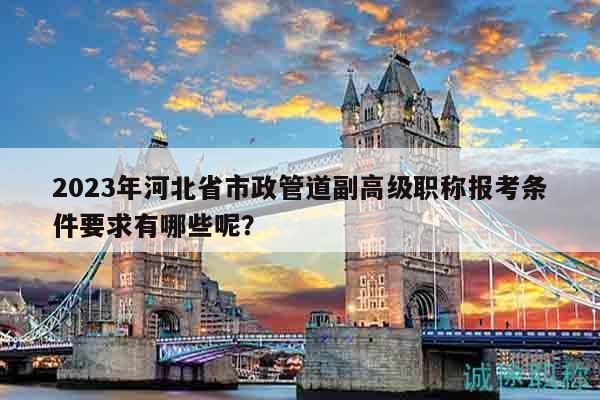 2023年河北省市政管道副高級(jí)職稱報(bào)考條件要求有哪些呢？