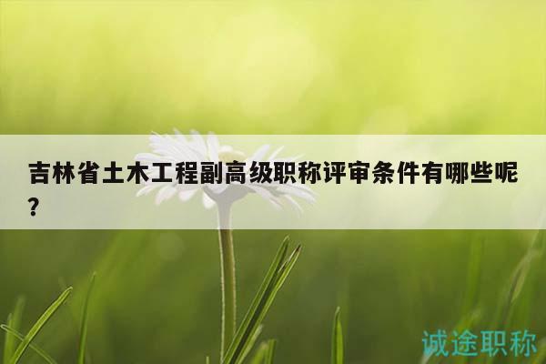 吉林省土木工程副高級職稱評審條件有哪些呢？