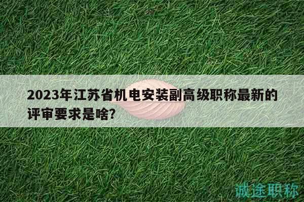 2023年江蘇省機(jī)電安裝副高級職稱最新的評審要求是啥？