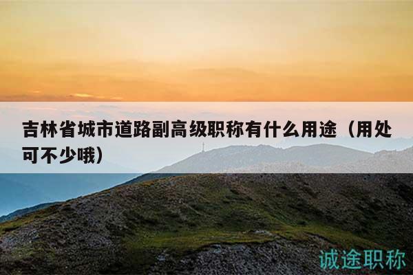 吉林省城市道路副高級職稱有什么用途（用處可不少哦）
