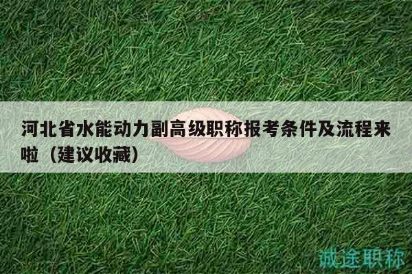 河北省水能動(dòng)力副高級(jí)職稱報(bào)考條件及流程來(lái)啦（建議收藏）
