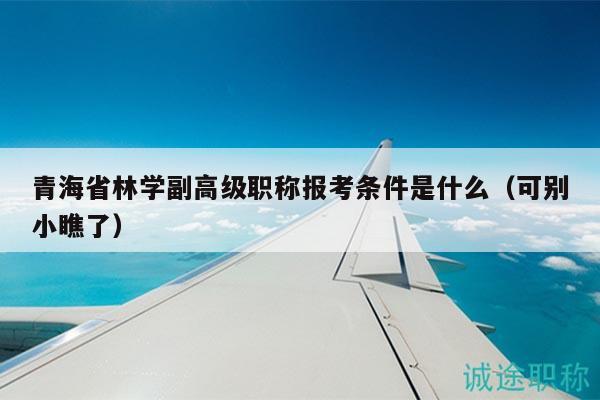 青海省林學(xué)副高級(jí)職稱報(bào)考條件是什么（可別小瞧了）