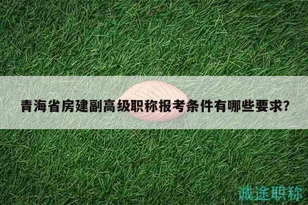 青海省房建副高級職稱報考條件有哪些要求？