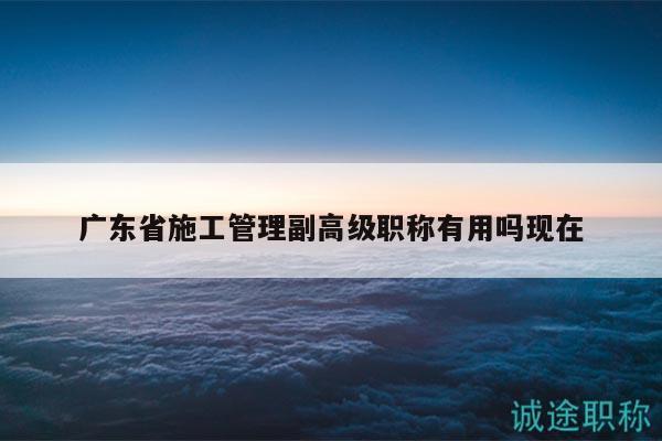 廣東省施工管理副高級(jí)職稱(chēng)有用嗎現(xiàn)在