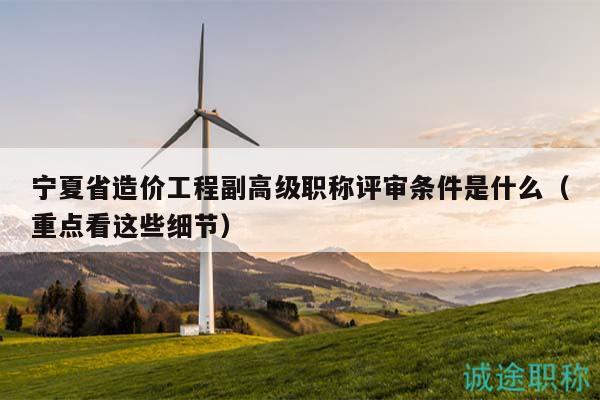 寧夏省造價(jià)工程副高級(jí)職稱評(píng)審條件是什么（重點(diǎn)看這些細(xì)節(jié)）