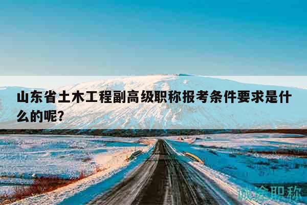 山東省土木工程副高級(jí)職稱報(bào)考條件要求是什么的呢？