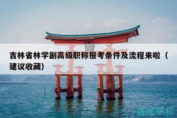 吉林省林學副高級職稱報考條件及流程來啦（建議收藏）