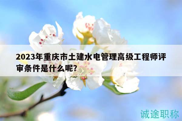 2023年重慶市土建水電管理高級工程師評審條件是什么呢？