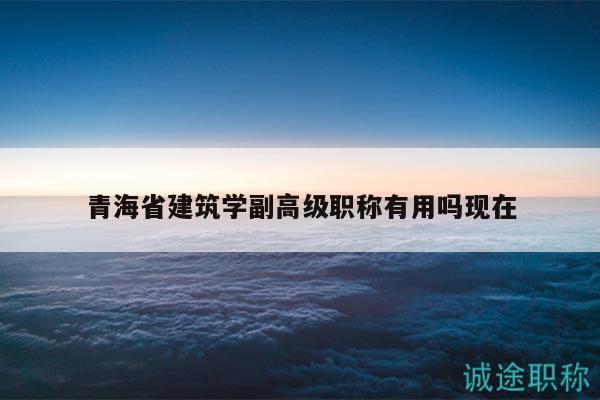青海省建筑學(xué)副高級職稱有用嗎現(xiàn)在