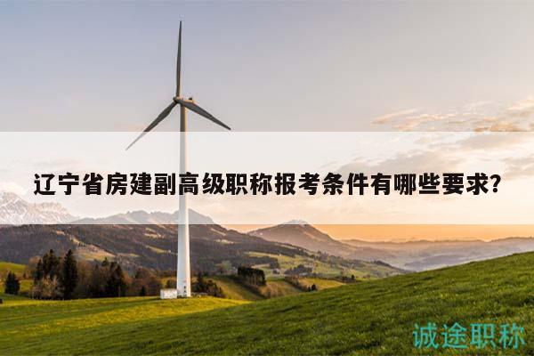 遼寧省房建副高級職稱報(bào)考條件有哪些要求？