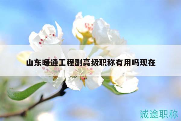 山東暖通工程副高級職稱有用嗎現(xiàn)在