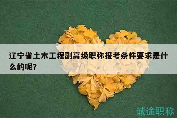 遼寧省土木工程副高級(jí)職稱報(bào)考條件要求是什么的呢？