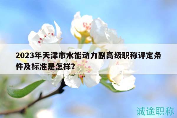 2023年天津市水能動(dòng)力副高級(jí)職稱評(píng)定條件及標(biāo)準(zhǔn)是怎樣？
