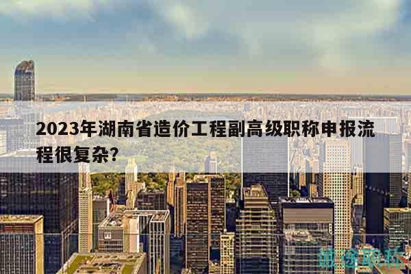 2023年湖南省造價(jià)工程副高級(jí)職稱申報(bào)流程很復(fù)雜？