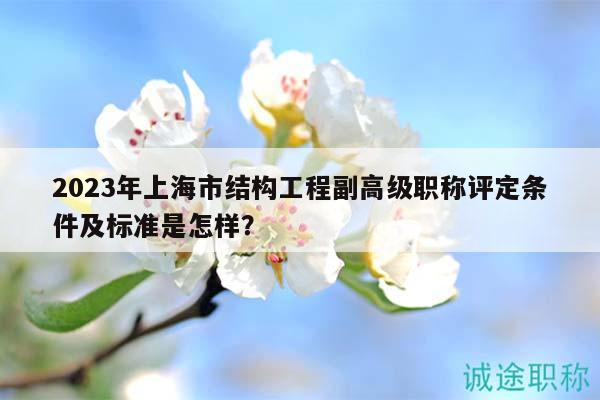 2023年上海市結(jié)構(gòu)工程副高級(jí)職稱評(píng)定條件及標(biāo)準(zhǔn)是怎樣？