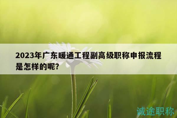 2023年廣東暖通工程副高級職稱申報流程是怎樣的呢？