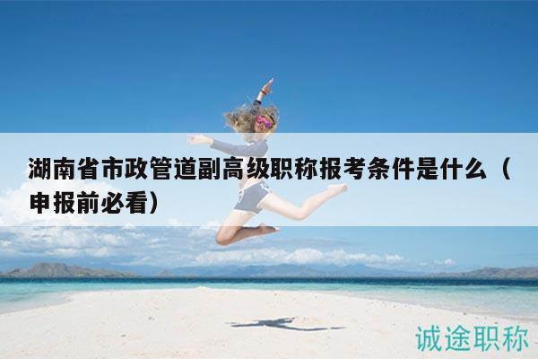 湖南省市政管道副高級職稱報考條件是什么（申報前必看）