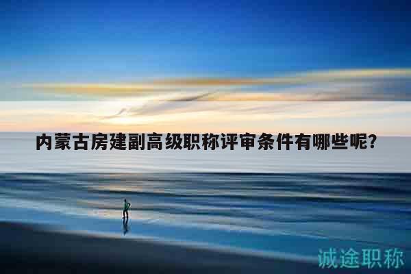 內(nèi)蒙古房建副高級職稱評審條件有哪些呢？