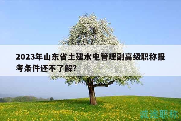 2023年山東省土建水電管理副高級職稱報考條件還不了解？