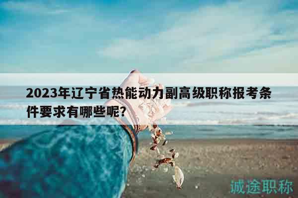 2023年遼寧省熱能動(dòng)力副高級(jí)職稱報(bào)考條件要求有哪些呢？