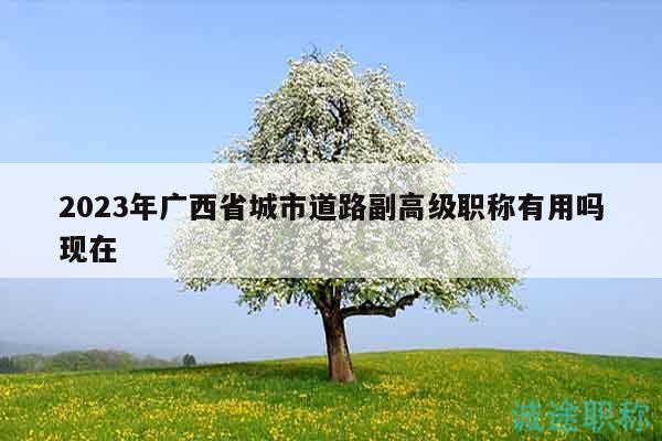 2023年廣西省城市道路副高級(jí)職稱(chēng)有用嗎現(xiàn)在