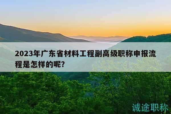 2023年廣東省材料工程副高級(jí)職稱申報(bào)流程是怎樣的呢？