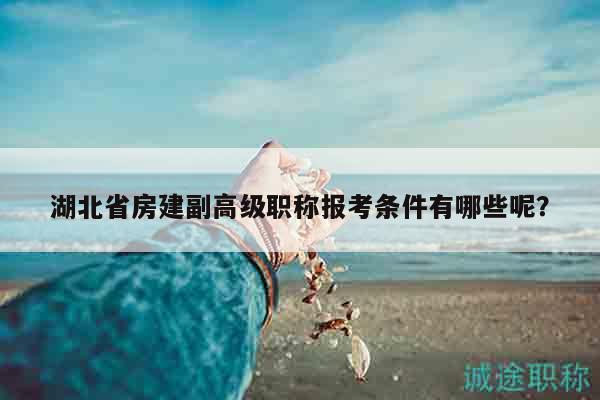 湖北省房建副高級職稱報考條件有哪些呢？