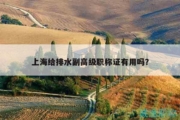 上海給排水副高級職稱證有用嗎？