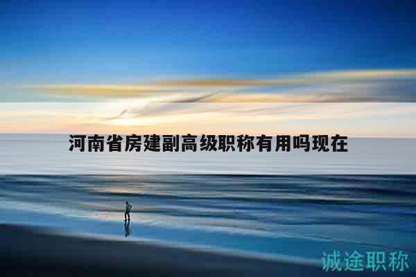 河南省房建副高級(jí)職稱有用嗎現(xiàn)在