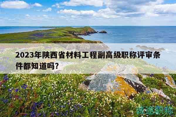2023年陜西省材料工程副高級(jí)職稱評(píng)審條件都知道嗎？