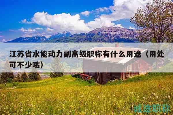 江蘇省水能動(dòng)力副高級(jí)職稱(chēng)有什么用途（用處可不少哦）