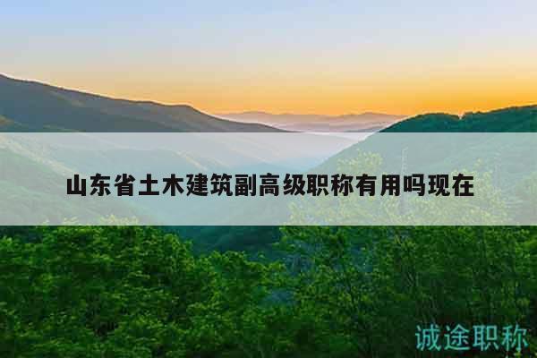 山東省土木建筑副高級(jí)職稱有用嗎現(xiàn)在