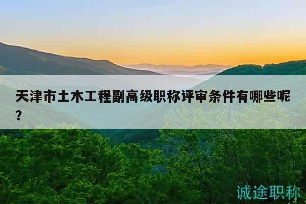天津市土木工程副高級(jí)職稱評(píng)審條件有哪些呢？